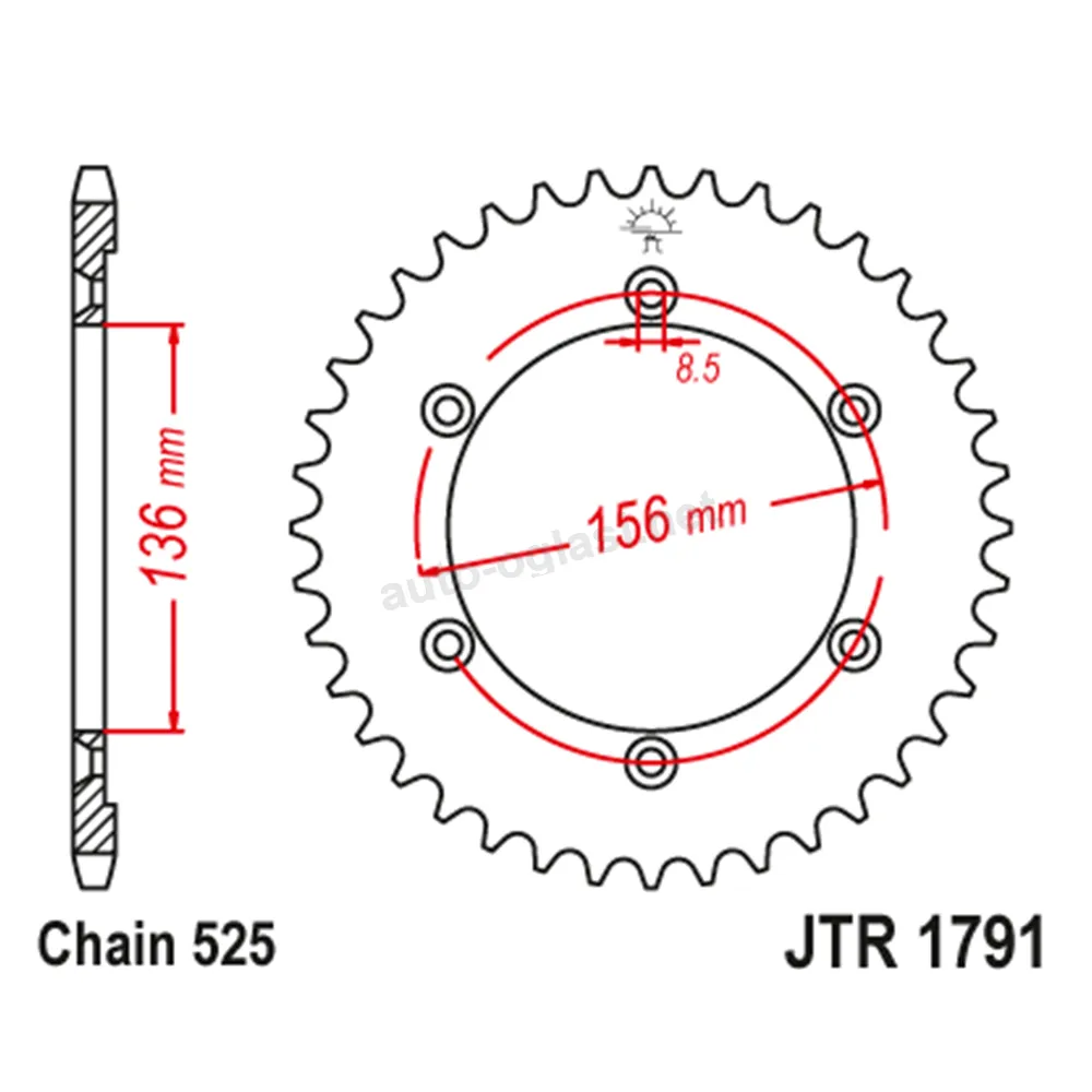 Lančanik zadnji JT  JTR1791-43-50-29017 (525)43 zuba