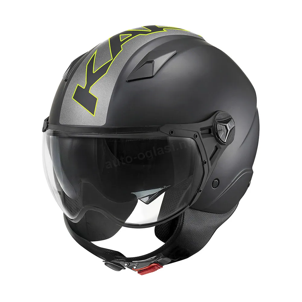 Kaciga jet Kappa KV57 STRIKER crno titanium žuta L