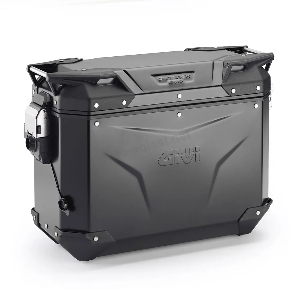 Bočni kofer GIVI TREKKER OUTBACK MONOKEY® CAM SIDE EVO SMART 37 BLACK LINE ALU crni levi 37L