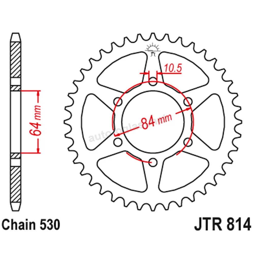 Lančanik zadnji JT JTR814-45 (530)45 zuba