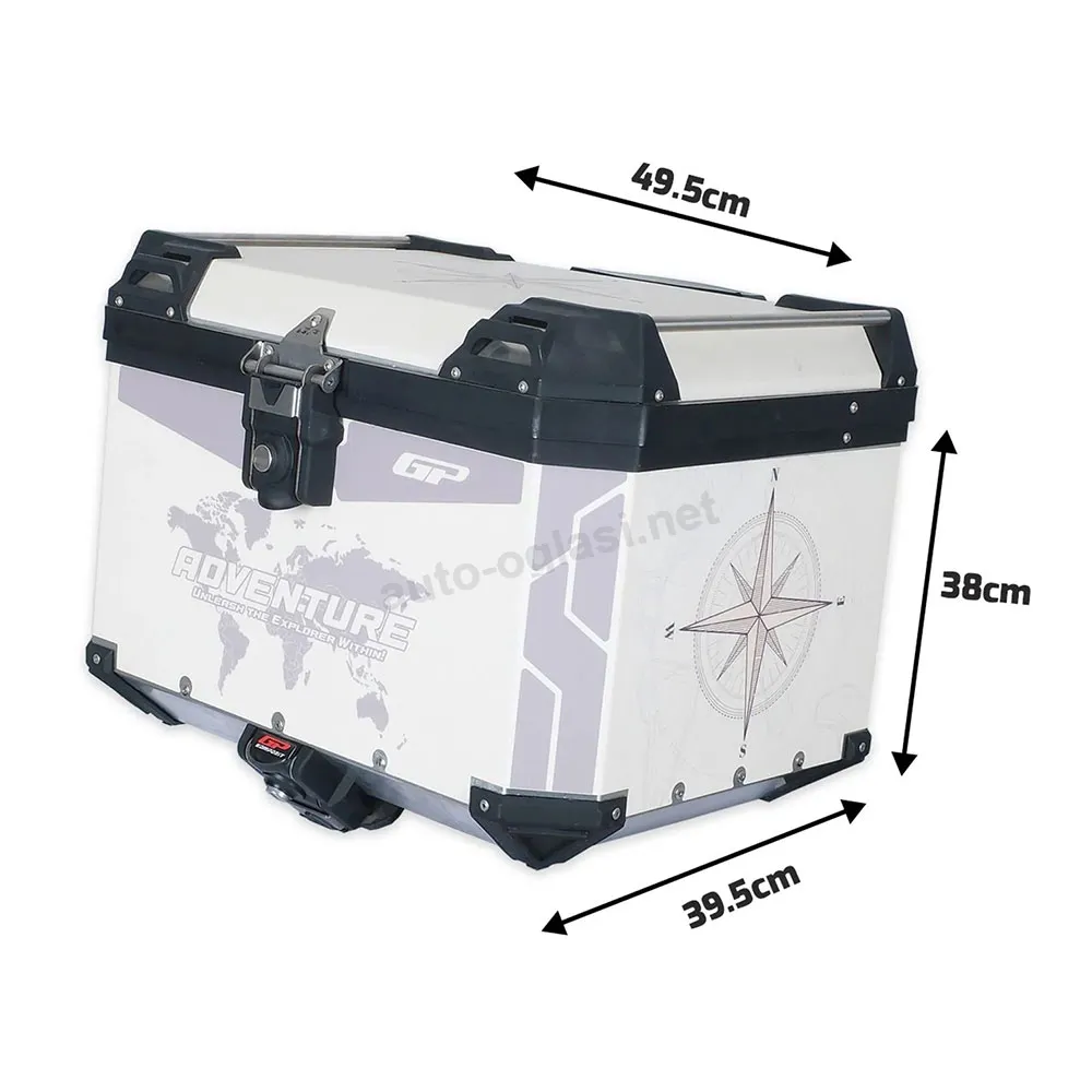 Centralni kofer GP KOMPOZIT aluminijumski 57L sivi ADVENTURE DSN02