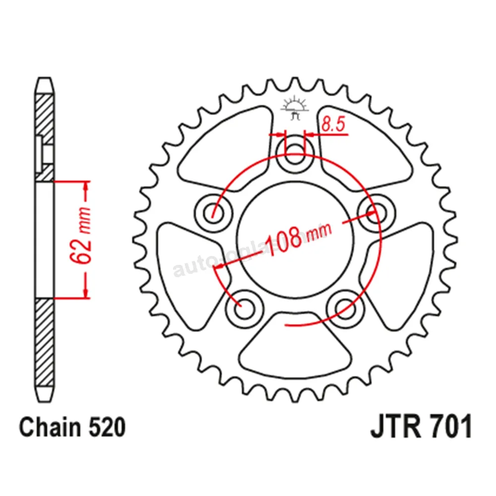Lančanik zadnji JT  JTR701-40-50-32055 (520) 40 zuba