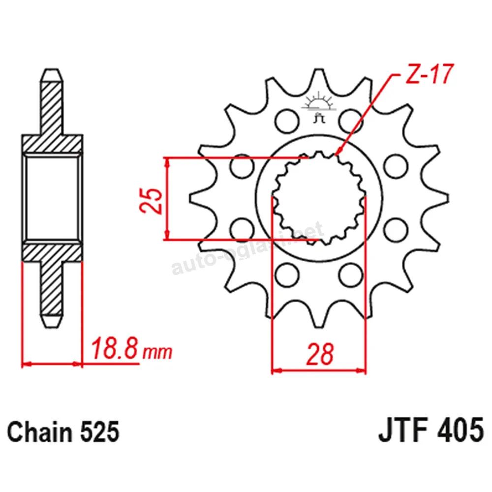 Lančanik prednji JT JTF405-20 (525) 20 zuba