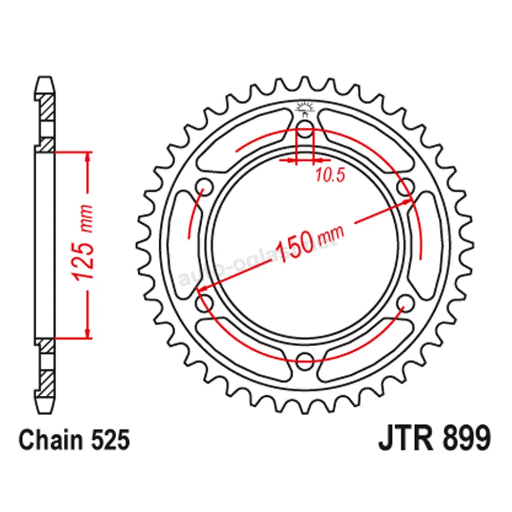 Lančanik zadnji JT  JTR899-45 (525)45 zuba
