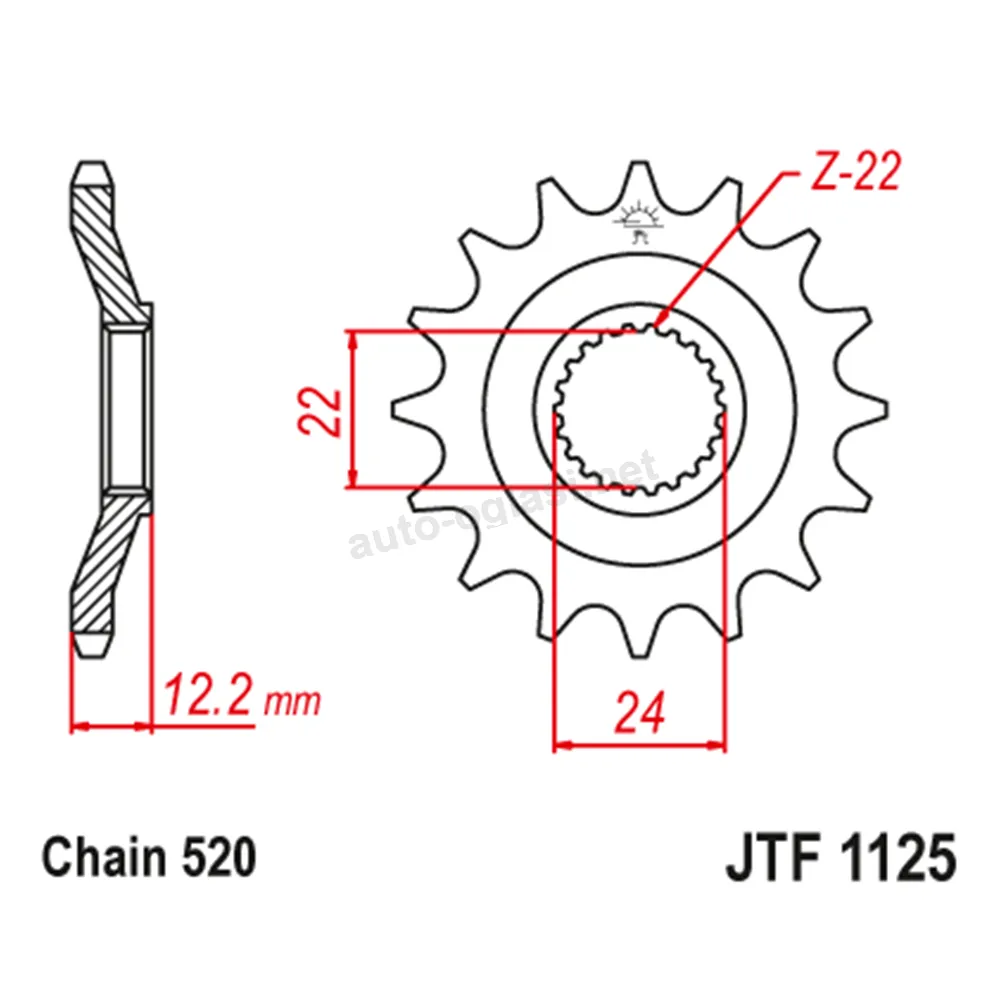 Lančanik prednji JT JTF1125-17-50-32058 (520) 17 zuba