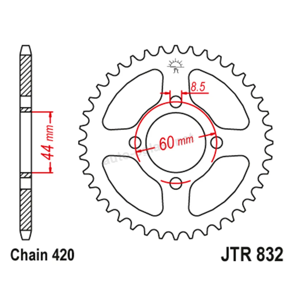 Lančanik zadnji JT JTR832-52-50-13003 (420) 52 zuba