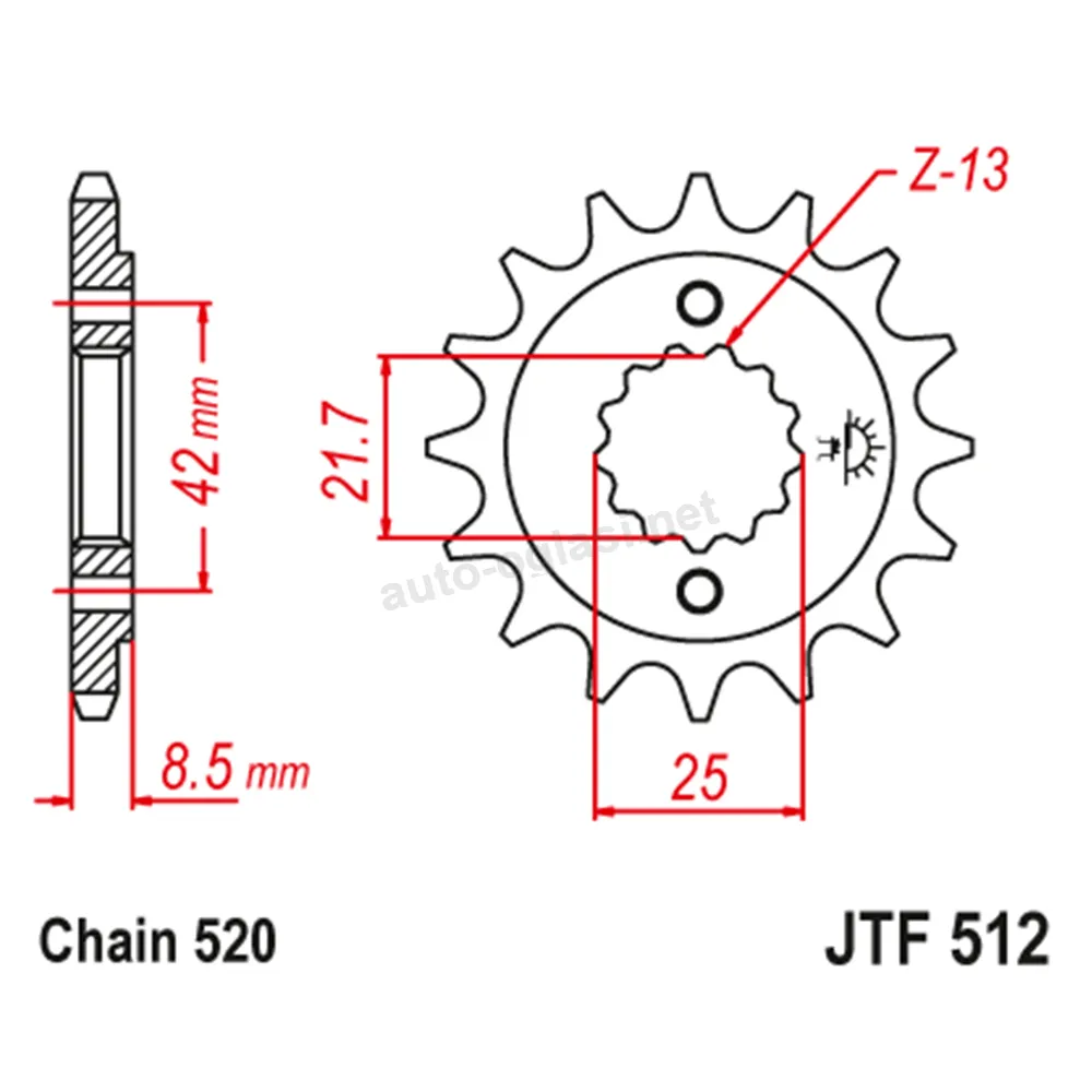 Lančanik prednji JT JTF512-16RB (520) 16 zuba