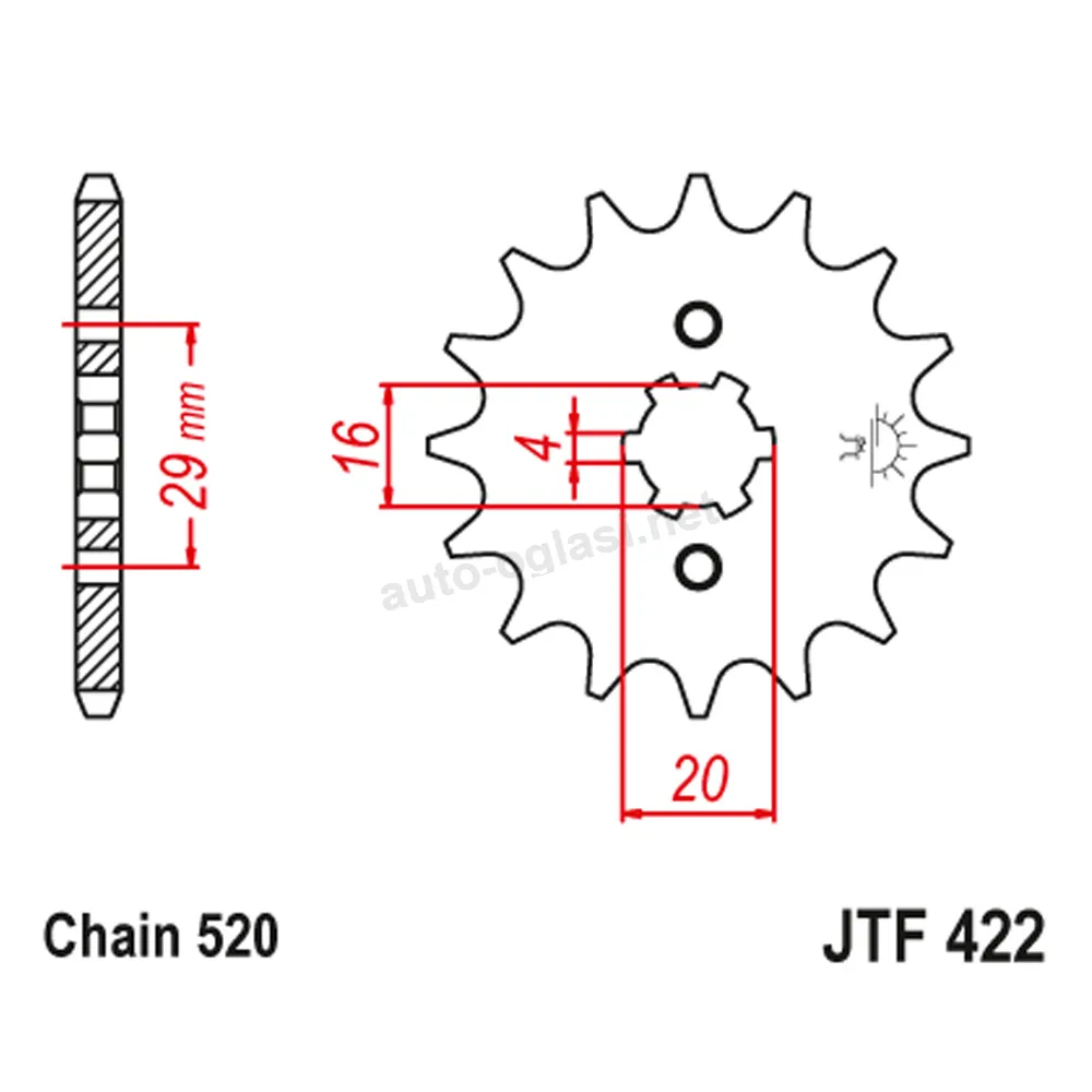 Lančanik prednji JT JTF422-12 (520)12 zuba