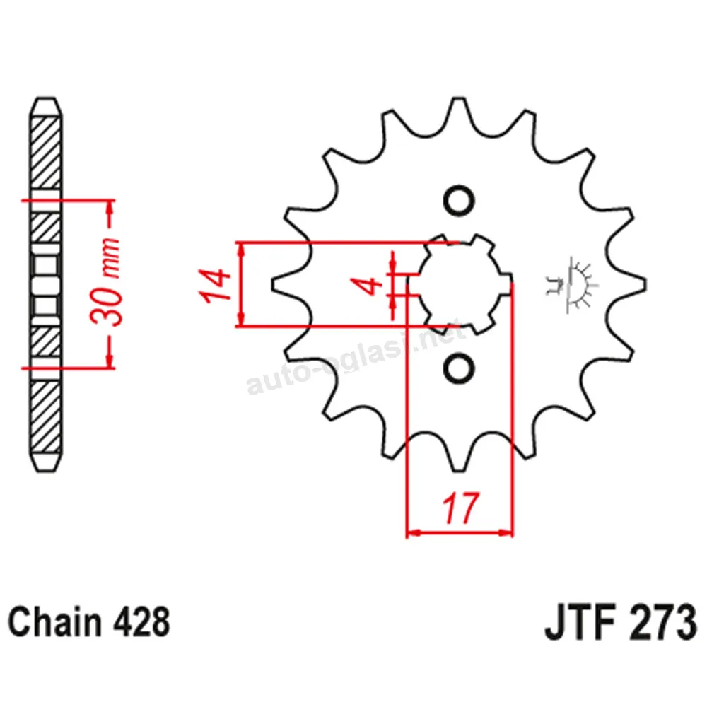 Lančanik prednji JT JTF273-15 (428)15 zuba
