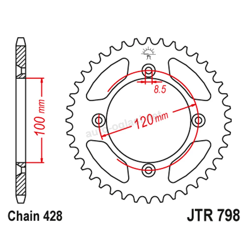 Lančanik zadnji JT JTR798-47 (428) 47 zuba
