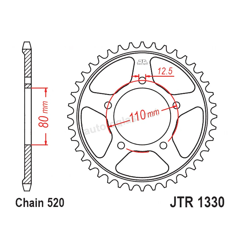 Lančanik zadnji JT JTR1330-45ZBK (520) 45 zuba