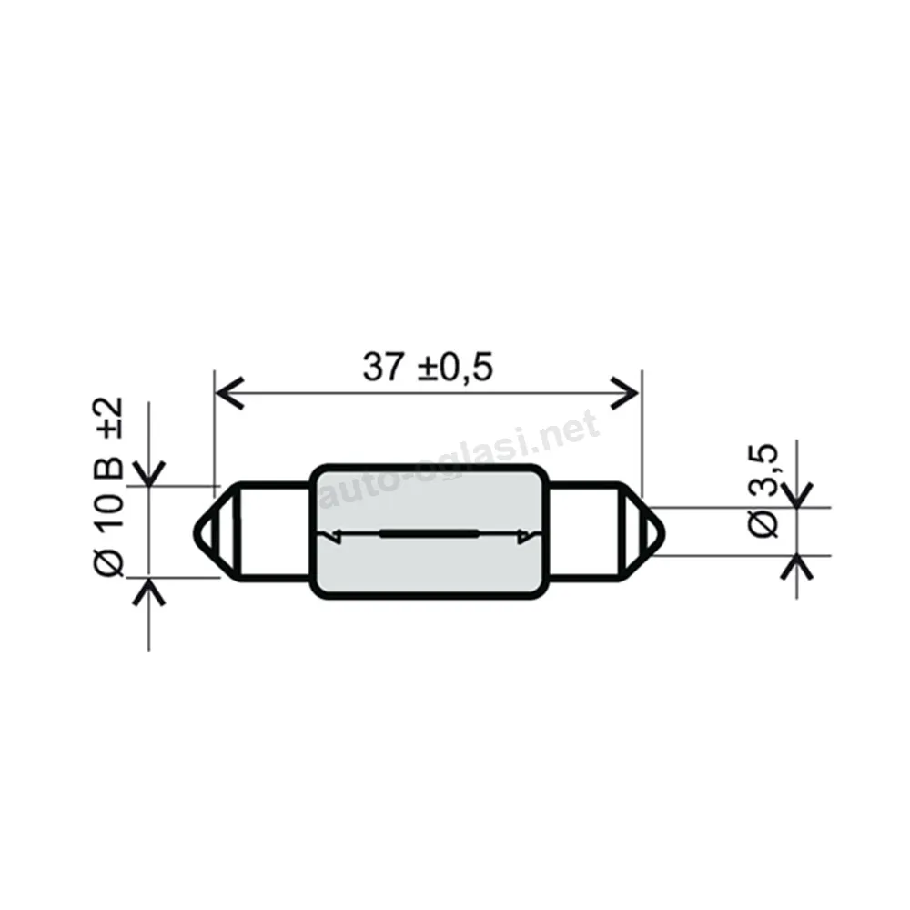 Sijalica 12V 10W T11x39 RMS