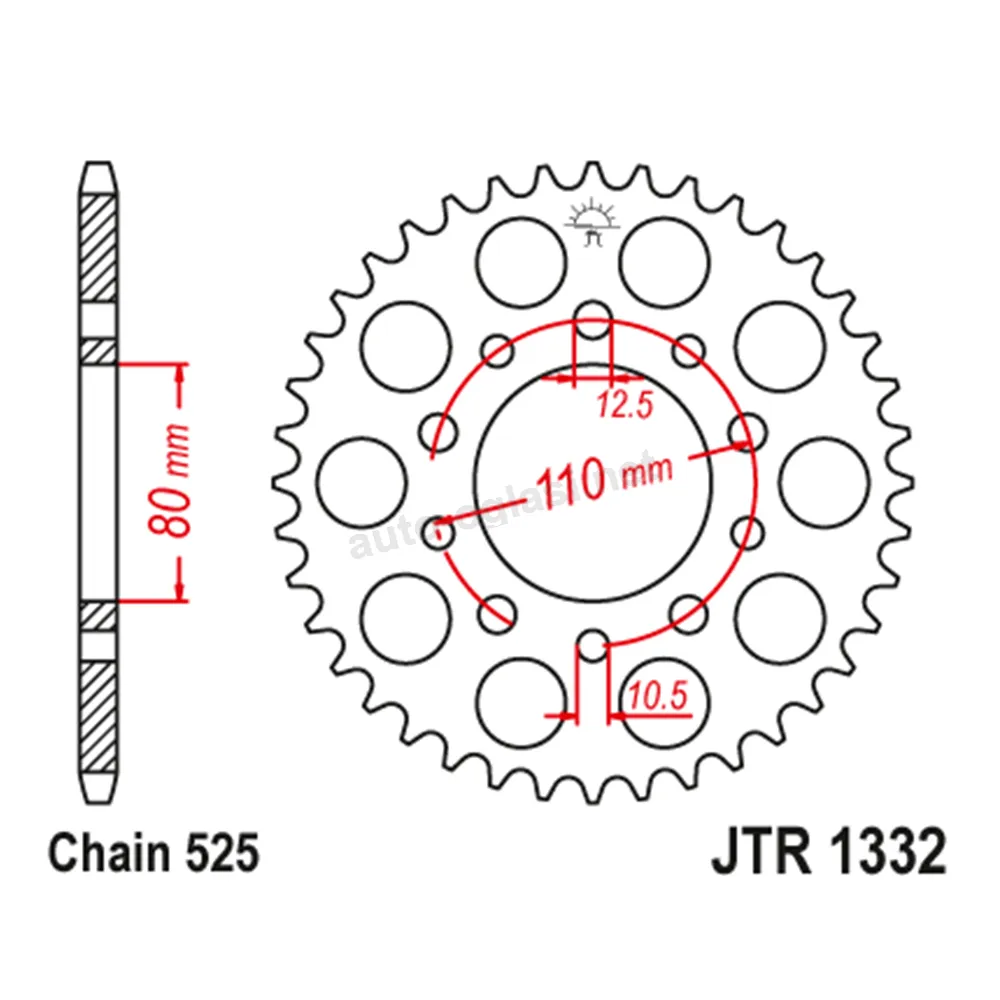 Lančanik zadnji JT JTR1332-40-50-29006 (525) 40 zuba