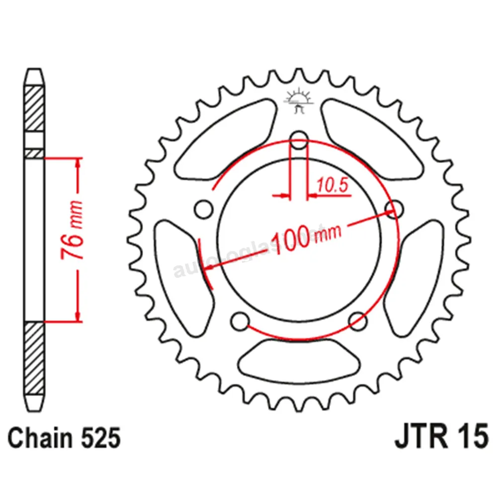 Lančanik zadnji JT  JTR15-43  (525) 43 zuba