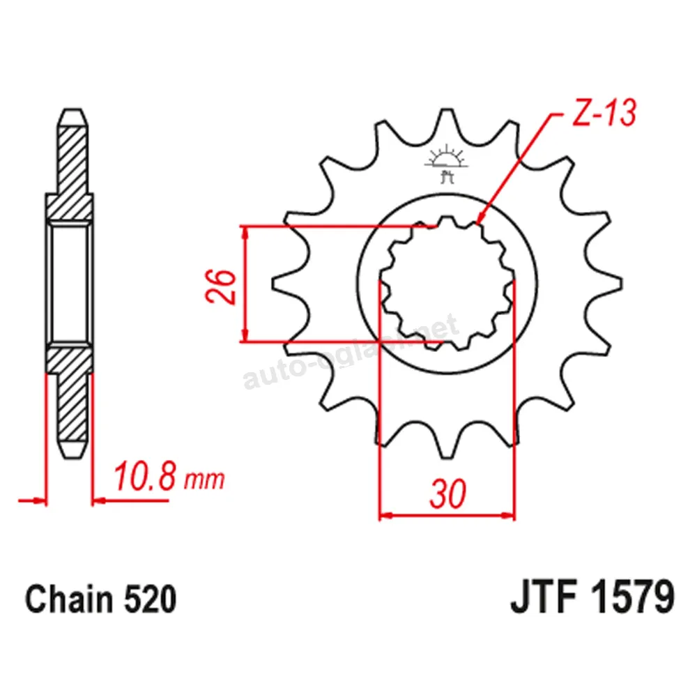 Lančanik prednji JT Yamaha R1  konverzija 520 JTF1579-15 15 zuba