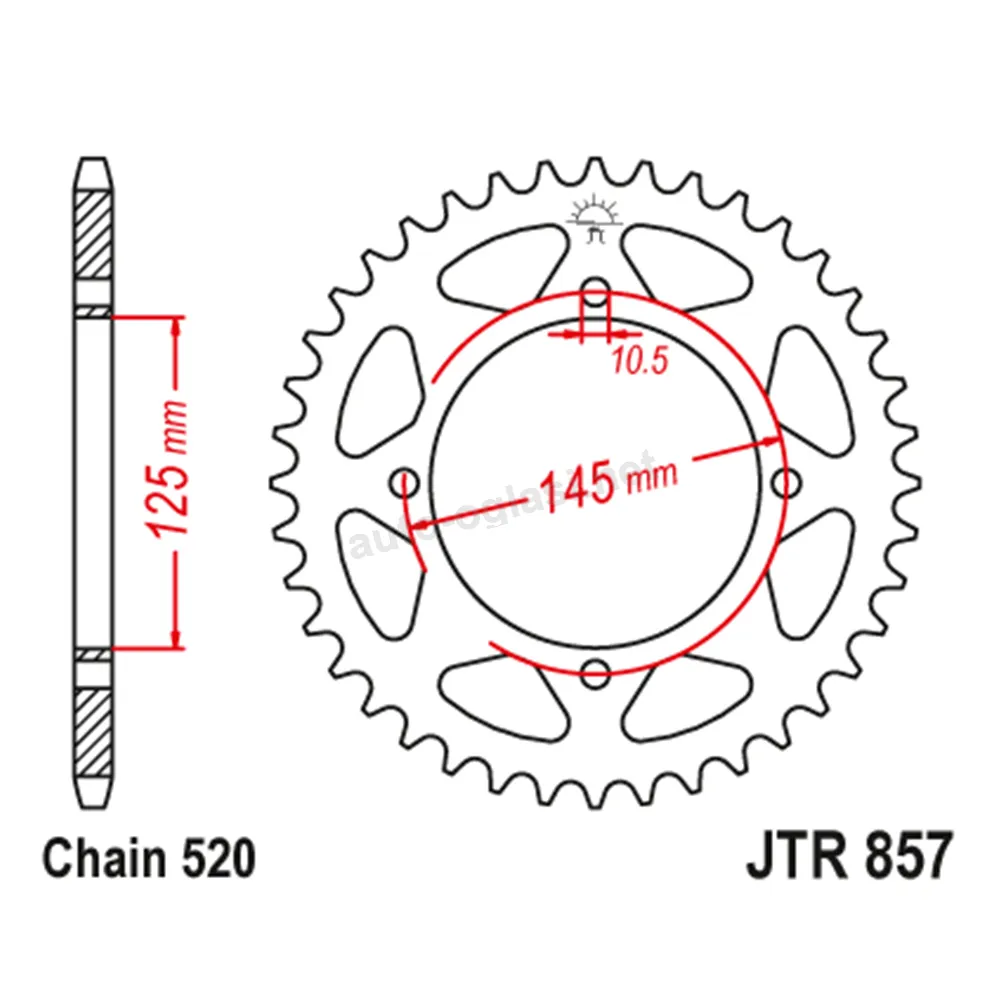 Lančanik zadnji JT JTR857-45-50-32006 (520)45 zuba