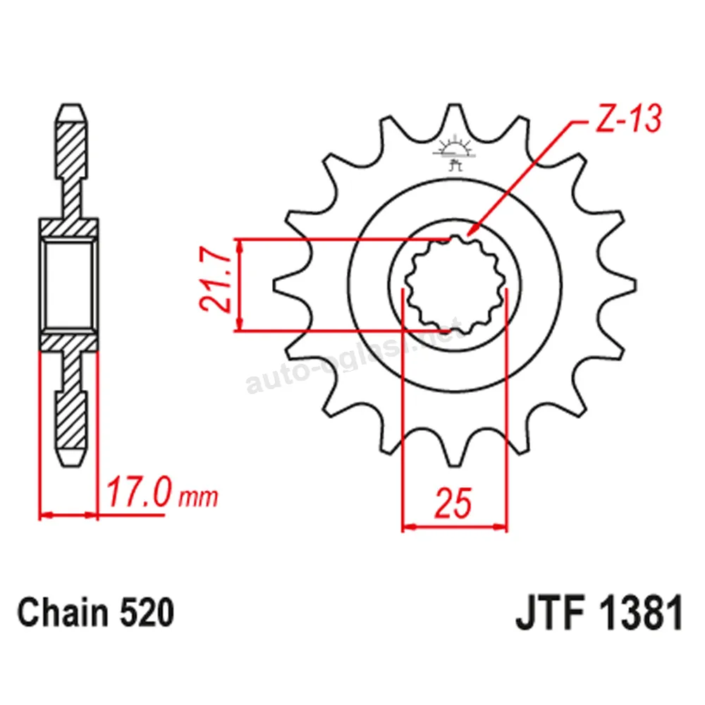 Lančanik prednji JT  JTF1381-15 (520)15 zuba