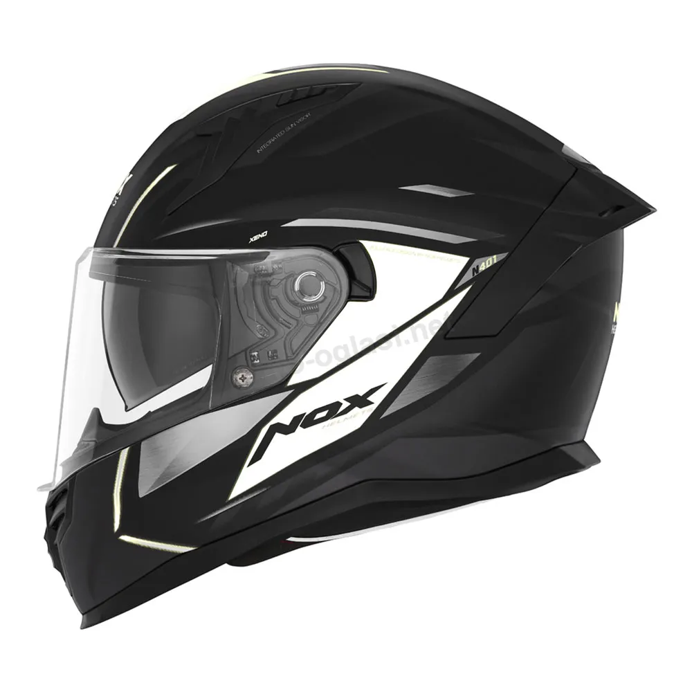 Kaciga NOX Full Face sa naočarima N401 XENO  mat crno bela M