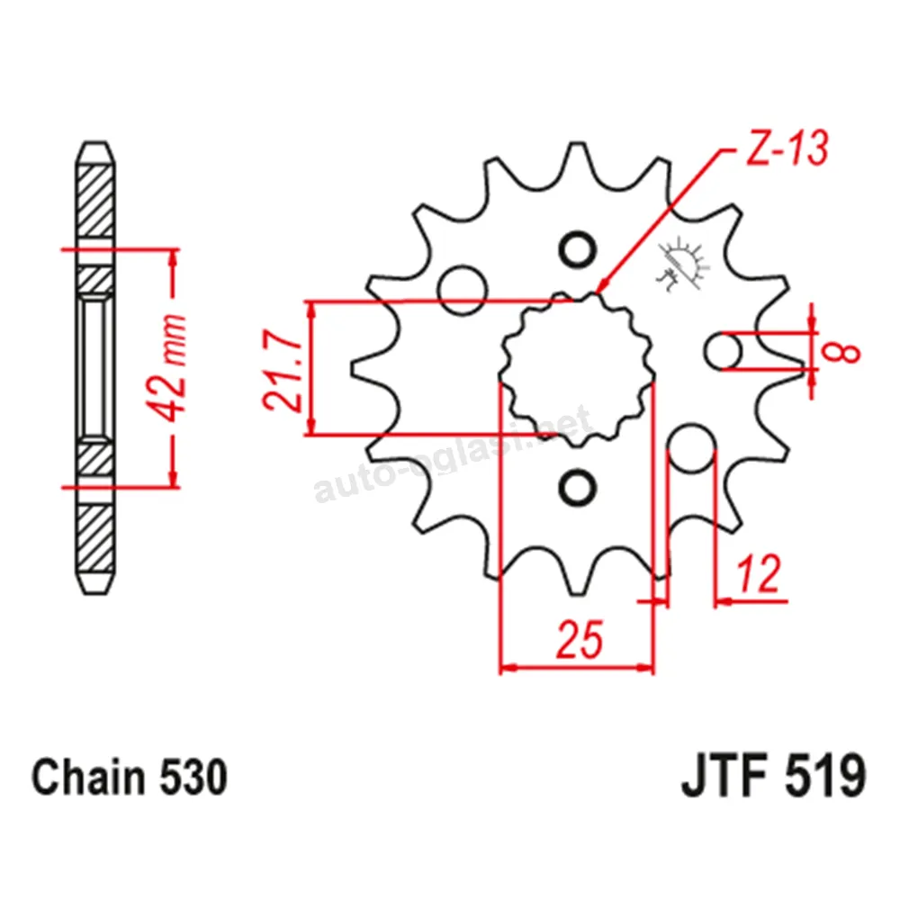 Lančanik prednji JT  JTF519-16-50-35021 (50)16 zuba