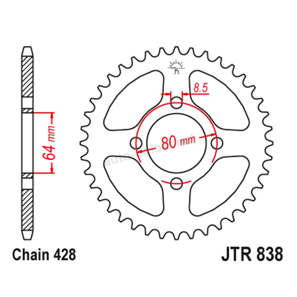 Lančanik zadnji JT JTR838-42-50-15015 (428)42 zuba