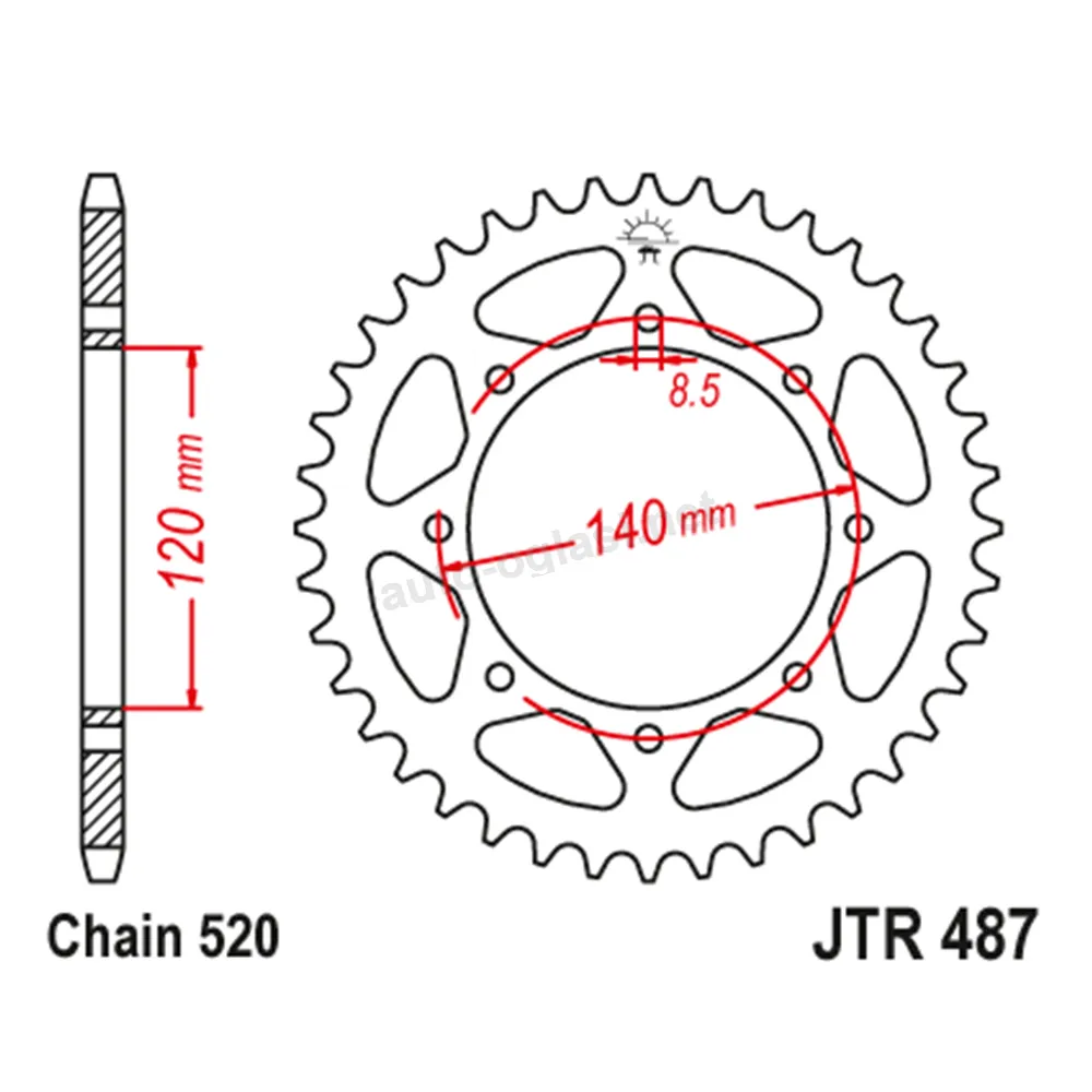 Lančanik zadnji JT JTR487-46-50-32028 (520) 46 zuba