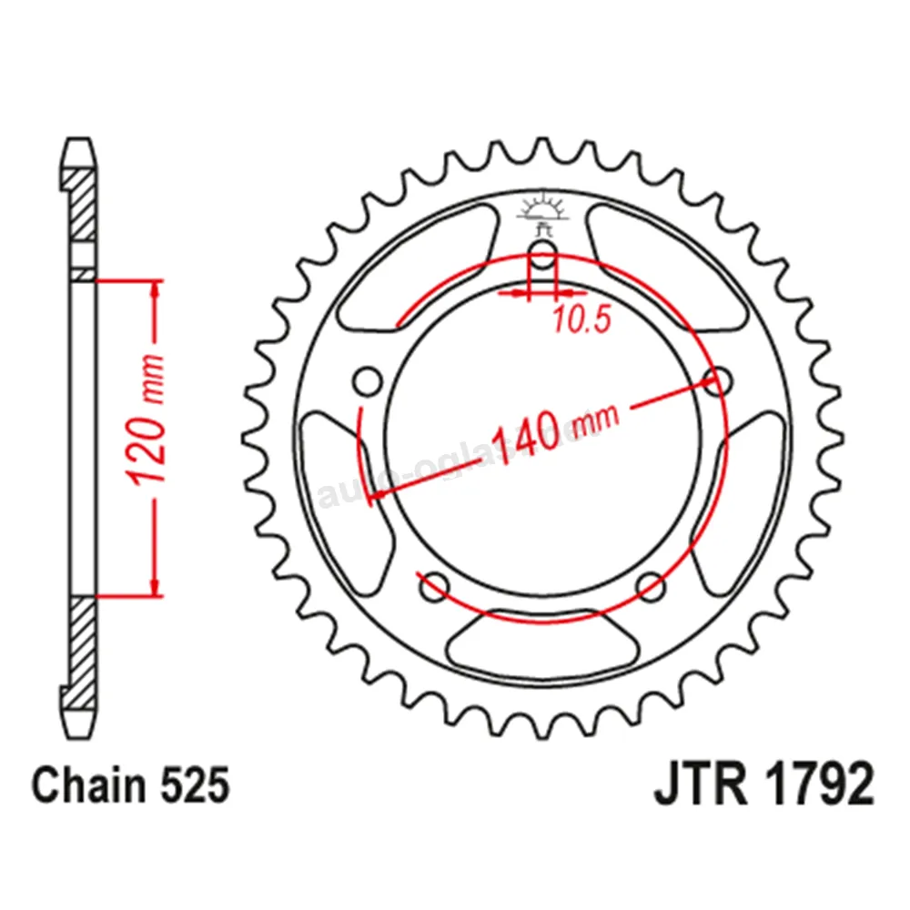 Lančanik zadnji JT JTR1792-48-50-29024 (525) 48 zuba