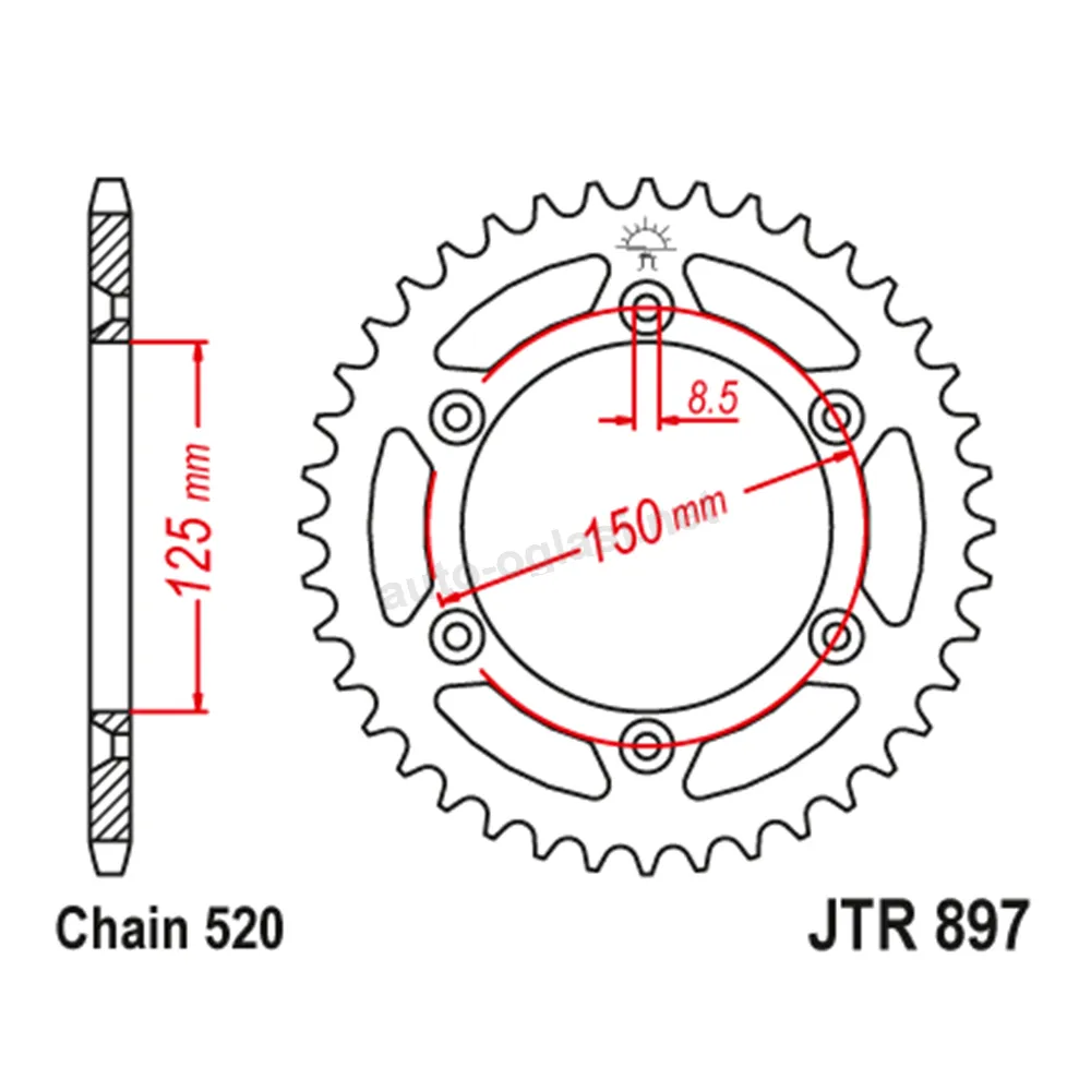 Lančanik zadnji JT  JTR897-51SC (520) 51  zub