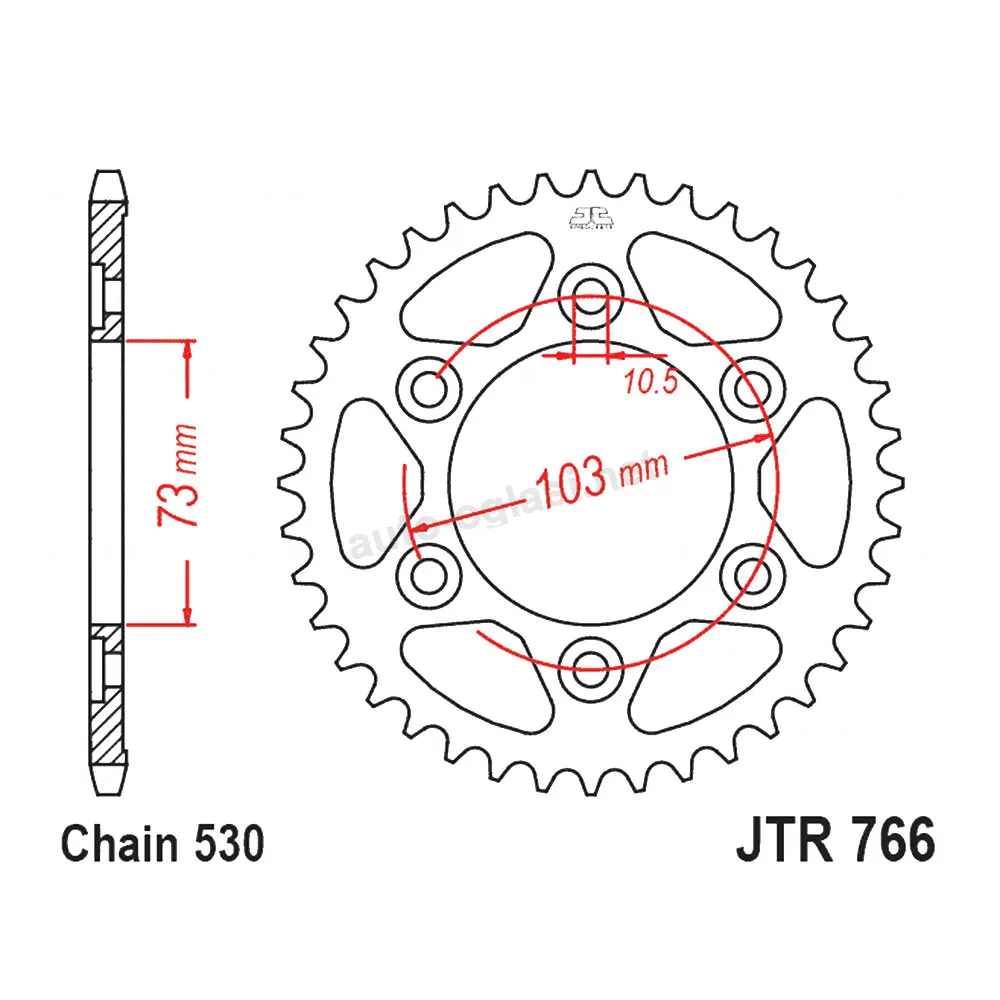 Lančanik zadnji JT JTR766-43 (530) 43 zuba