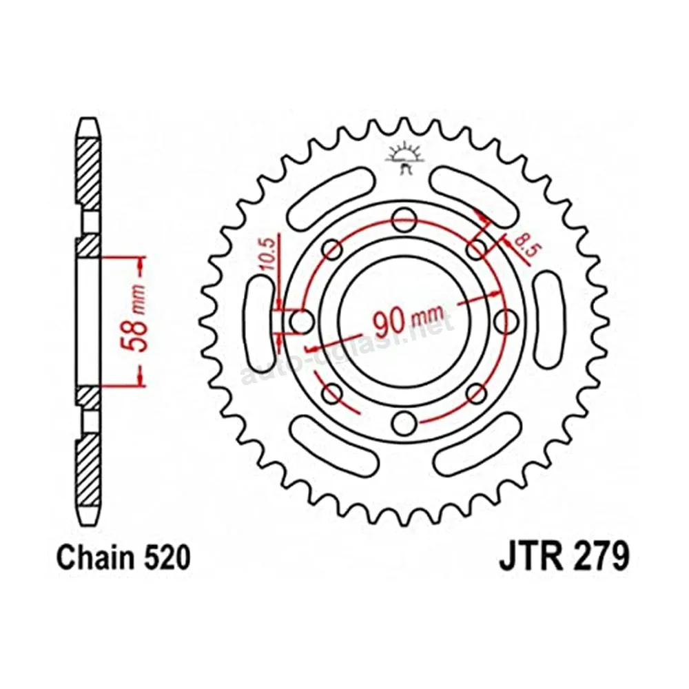 Lančanik zadnji JT  JTR279-40 (520) 40 zuba