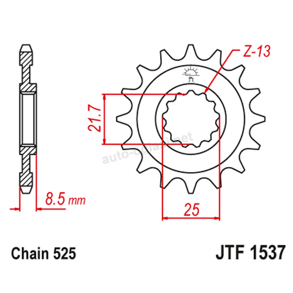 Lančanik prednji JT  JTF1537-16-50-29029 (525)16 zuba