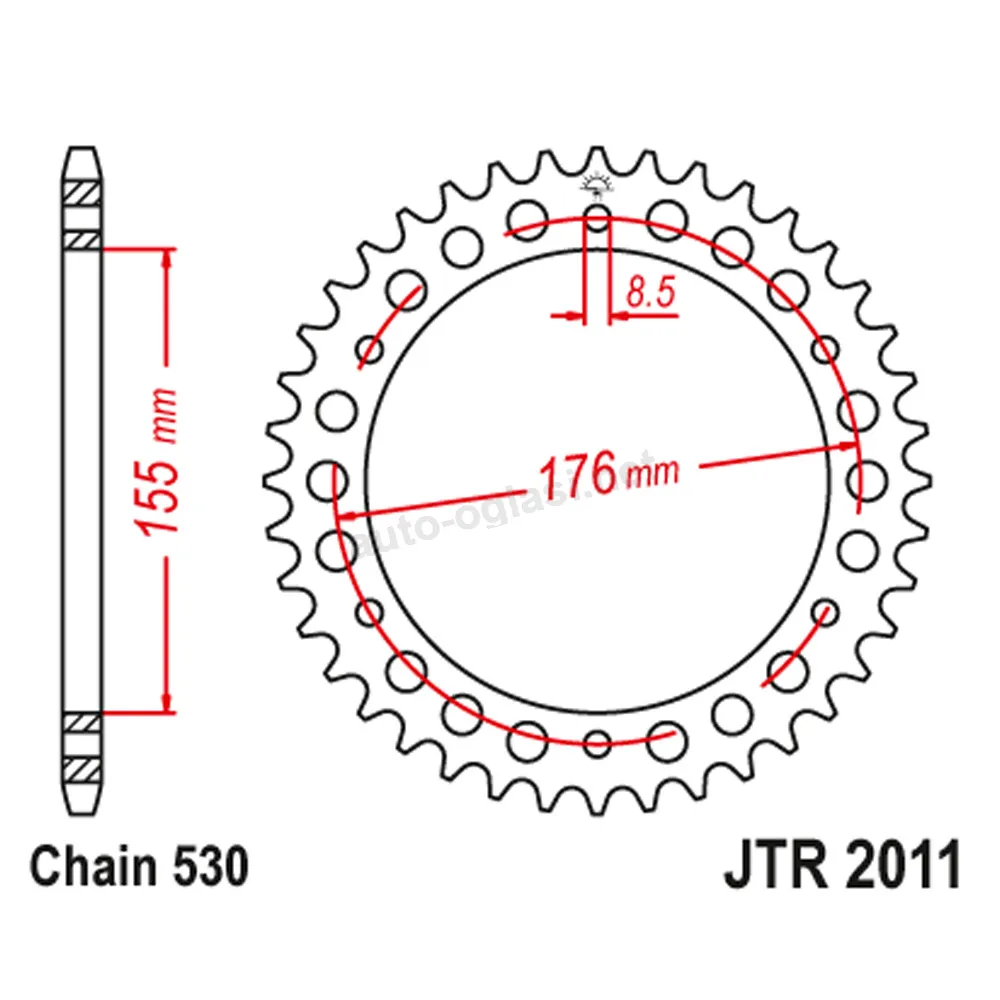 Lančanik zadnji JT JTR2011-43 (530) 43 zuba