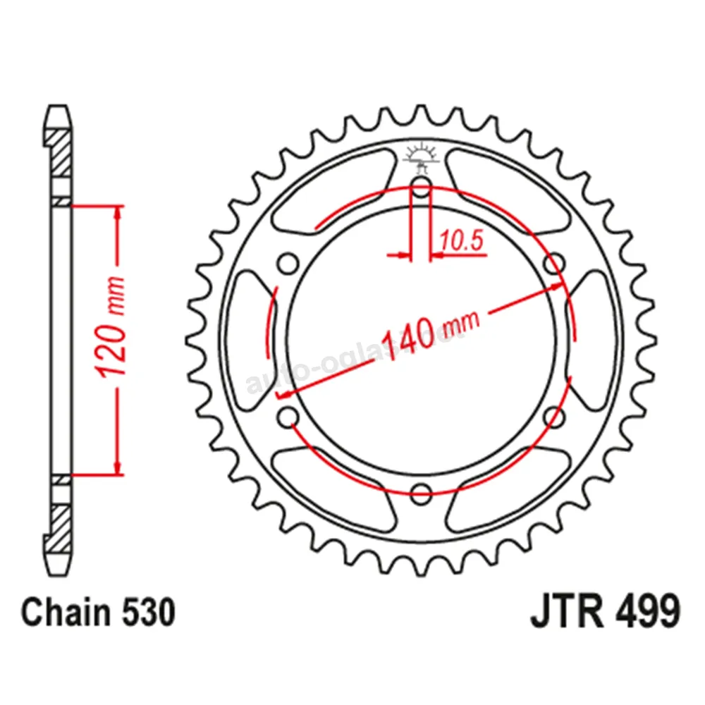 Lančanik zadnji JT JTR499-48-50-35040 (50) 48 zuba
