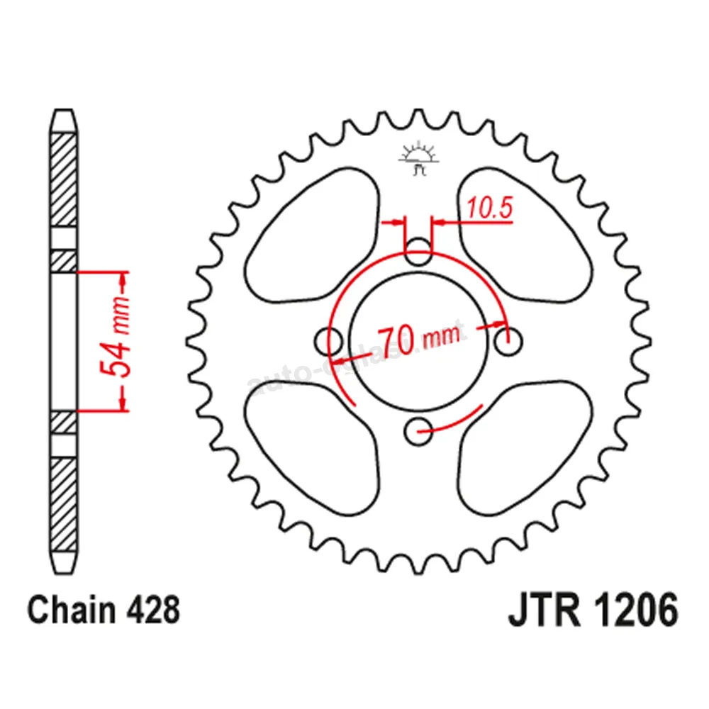 Lančanik zadnji JT 42 zuba JTR1206-42-50-15062 (428)