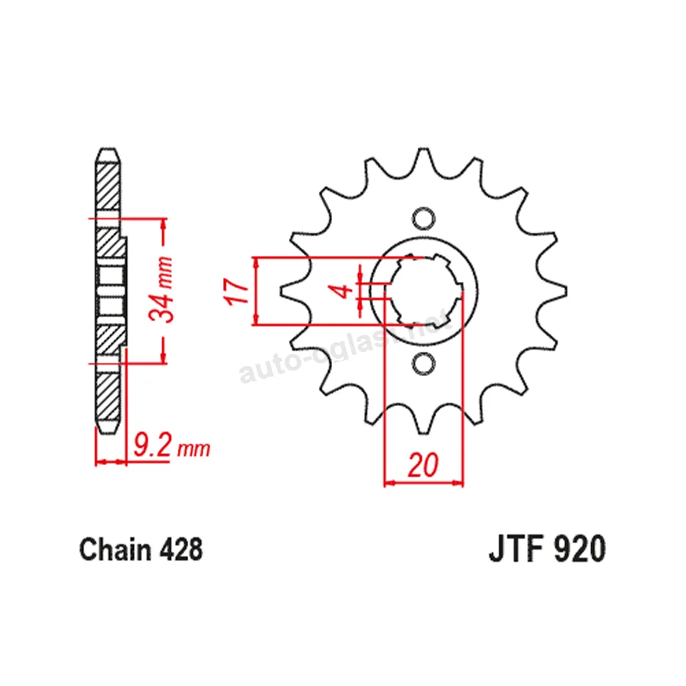 Lančanik prednji JT  JTF920 (428) 15 zuba