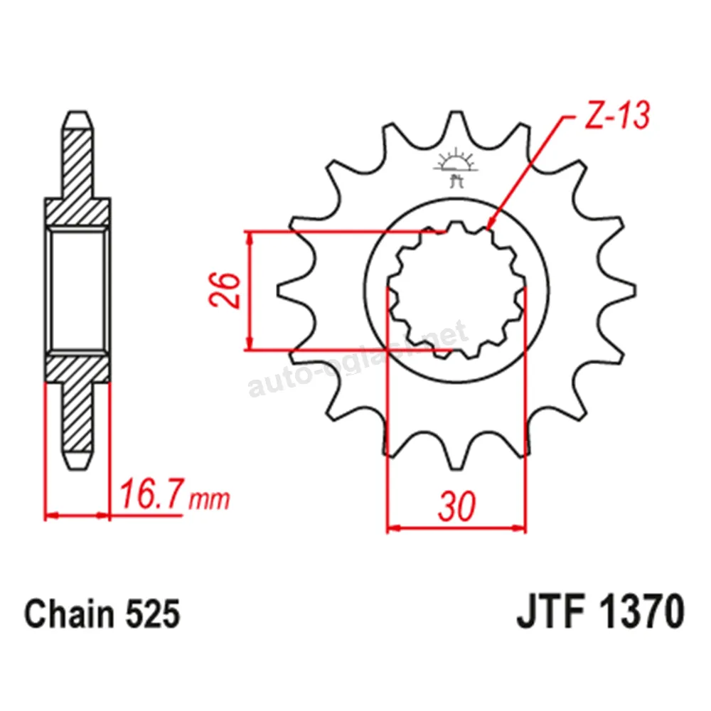 Lančanik prednji JT  JTF1370-16-50-29017 (525)16 zuba