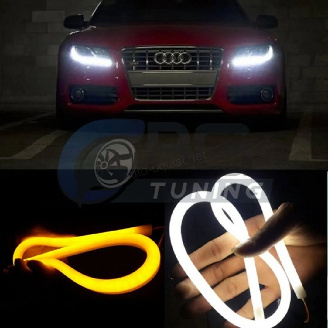 DRL LED DNEVNA SVETLA led tube 60cm audi look Svetla u savitljiviom crevu APSOLUTNI HIT na trzistu (devil eye) Napon 12V