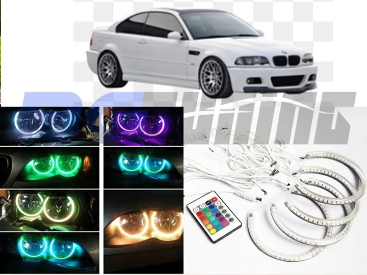 Rgb angel eyes prstenovi bmw e46 serija 3 sa fabrickim projektorima