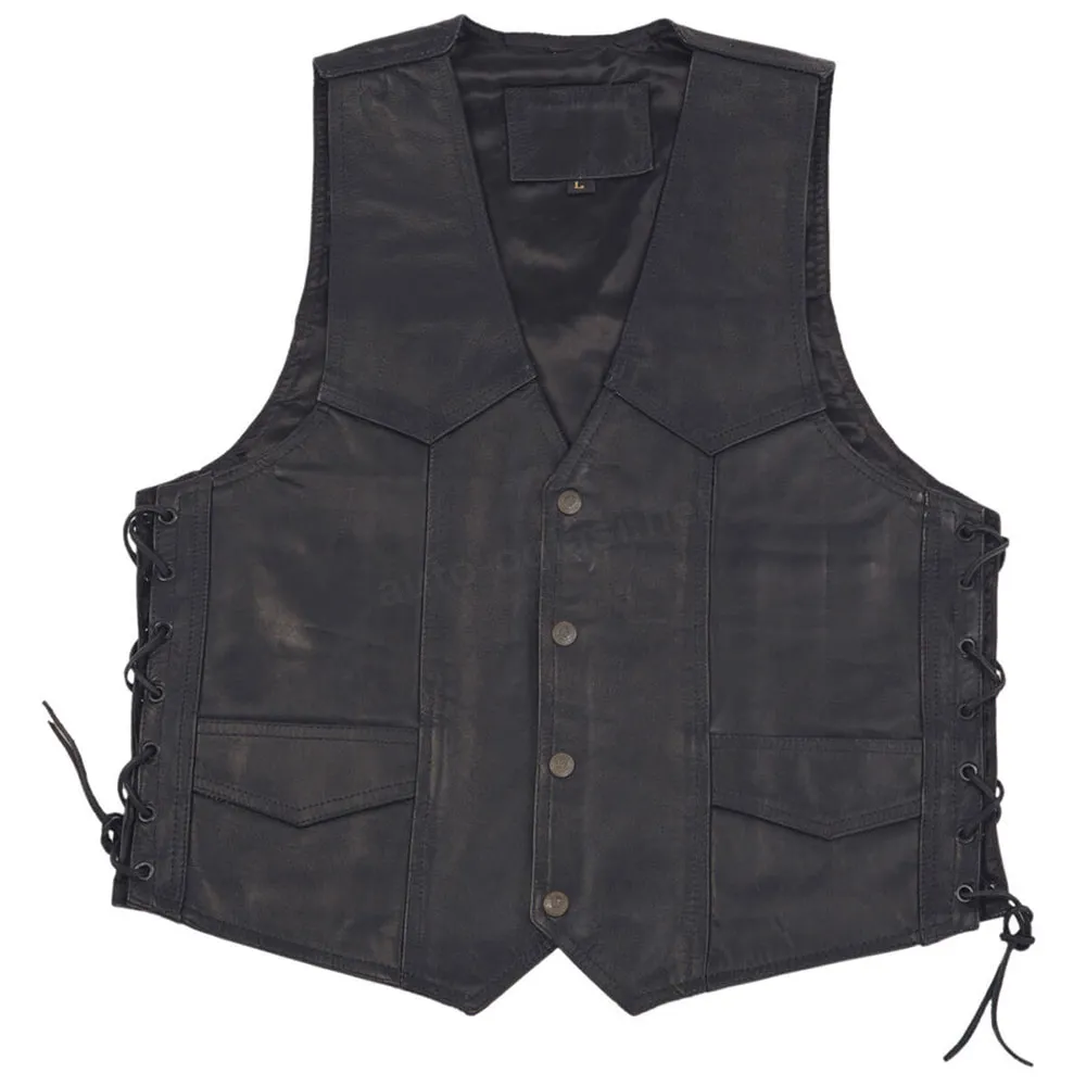 Prsluk crni kožni MODEKA 62 / 5XL