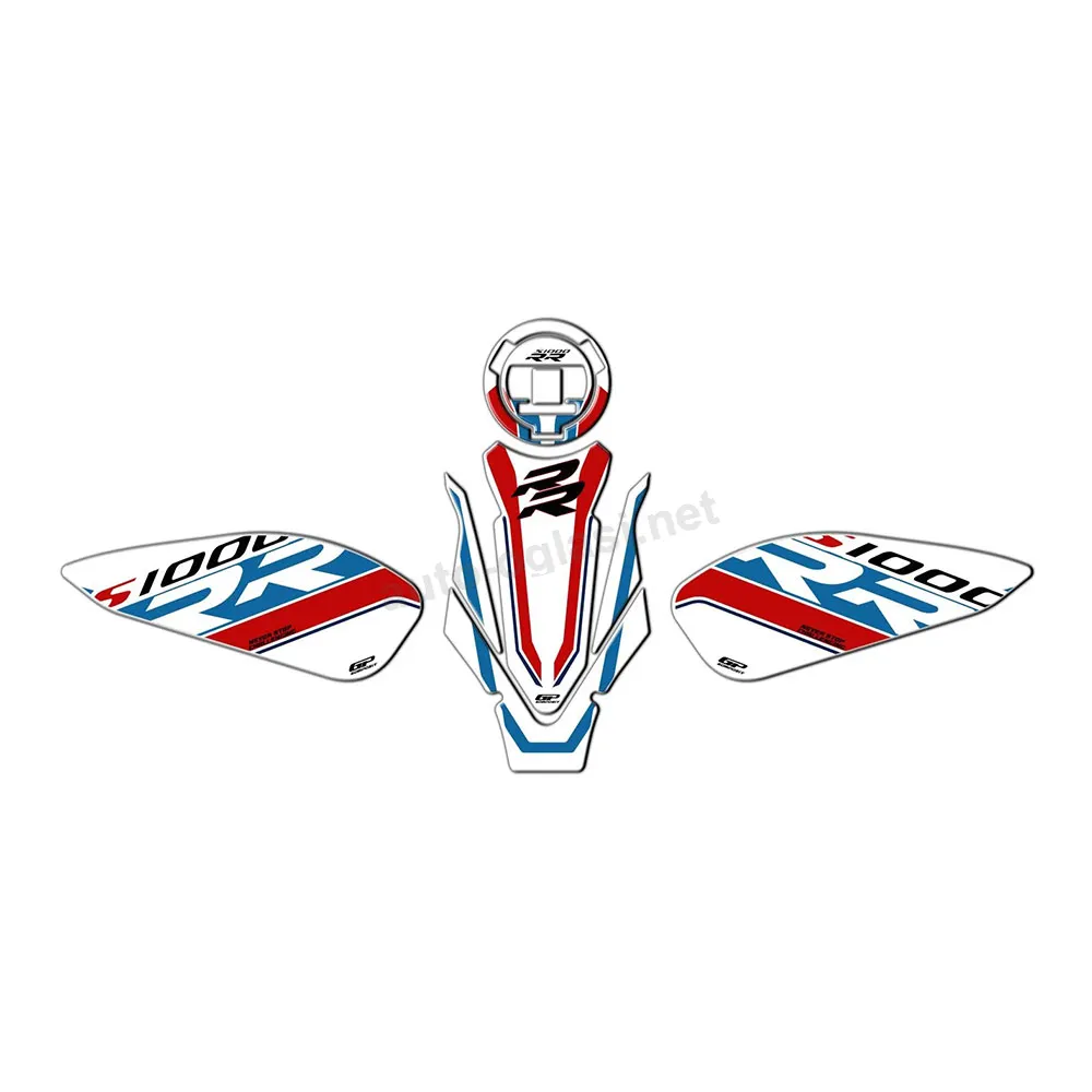 Nalepnice rezervoara TANK PAD set BMW S 1000 RR (19-24) plavo belo crvena GP KOMPOZIT