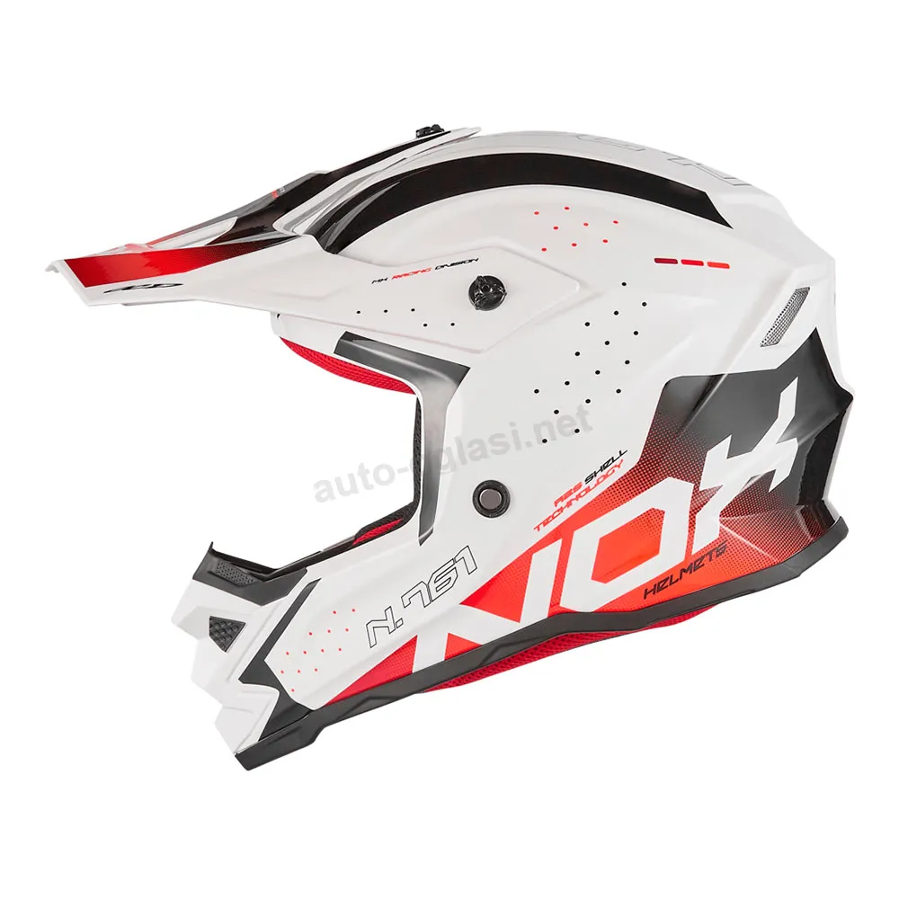 Kaciga NOX Cross N761 GRADIANT crveno bela dečija XL