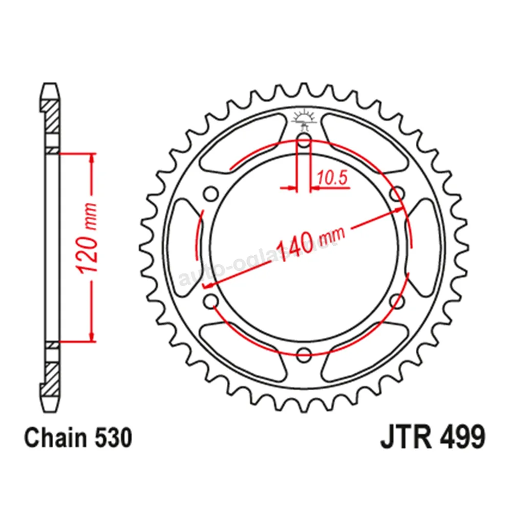 Lančanik zadnji JT  JTR499-40-50-35040 (50)40 zuba
