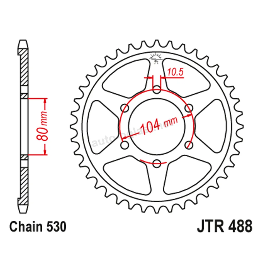 Lančanik zadnji JT  JTR488-44-50-35041 (50) 44 zuba
