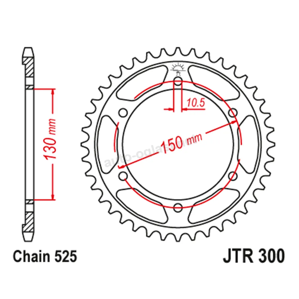 Lančanik zadnji JT JTR300-46 (525) 46 zuba