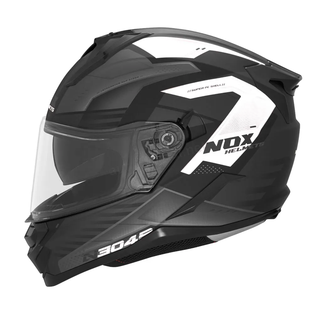 Kaciga NOX Full Face sa naočarima N304 S CARVER MATT BLACK WHITE M