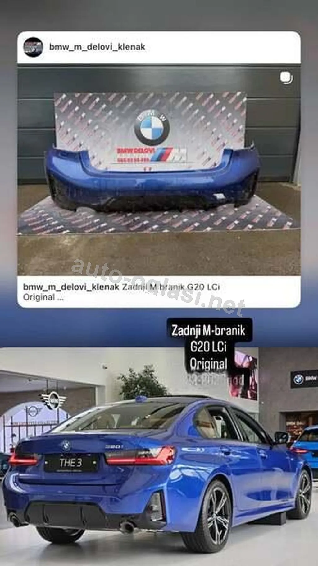 Zadnji M-Branik G20 Lci Za Bmw 315, 316, 318 . Od 2018. Do 2026