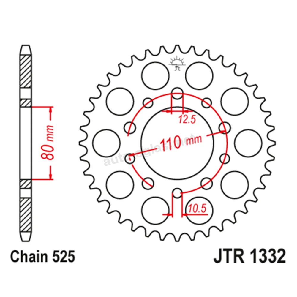 Lančanik zadnji JT  JTR1332-46 (525)46 zuba