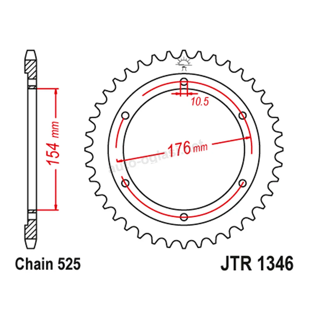 Lančanik zadnji JT JTR1346-43 (525) 43 zuba