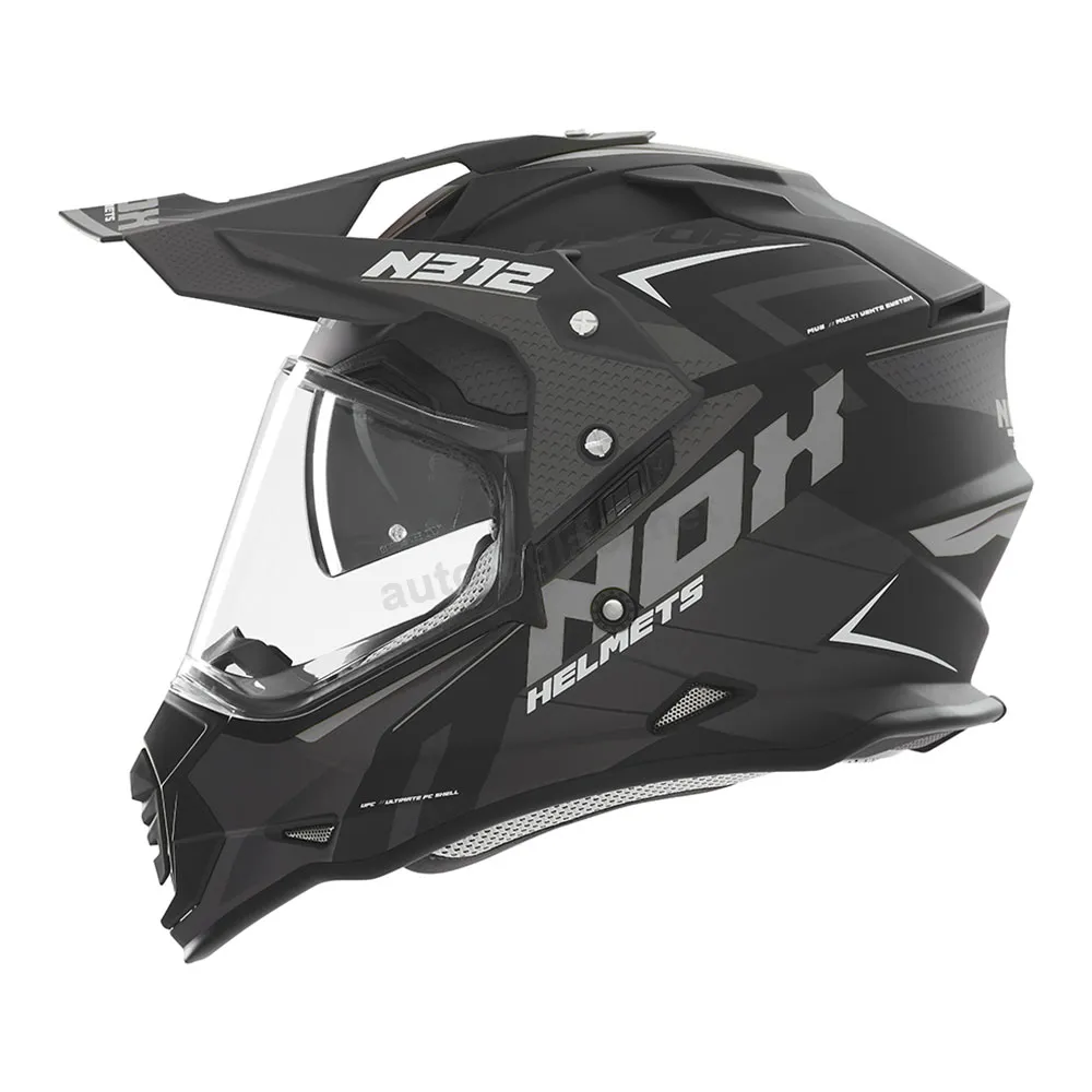 Kaciga NOX Enduro sa vizirom N312 VAPOR mat crno titanium 2XL