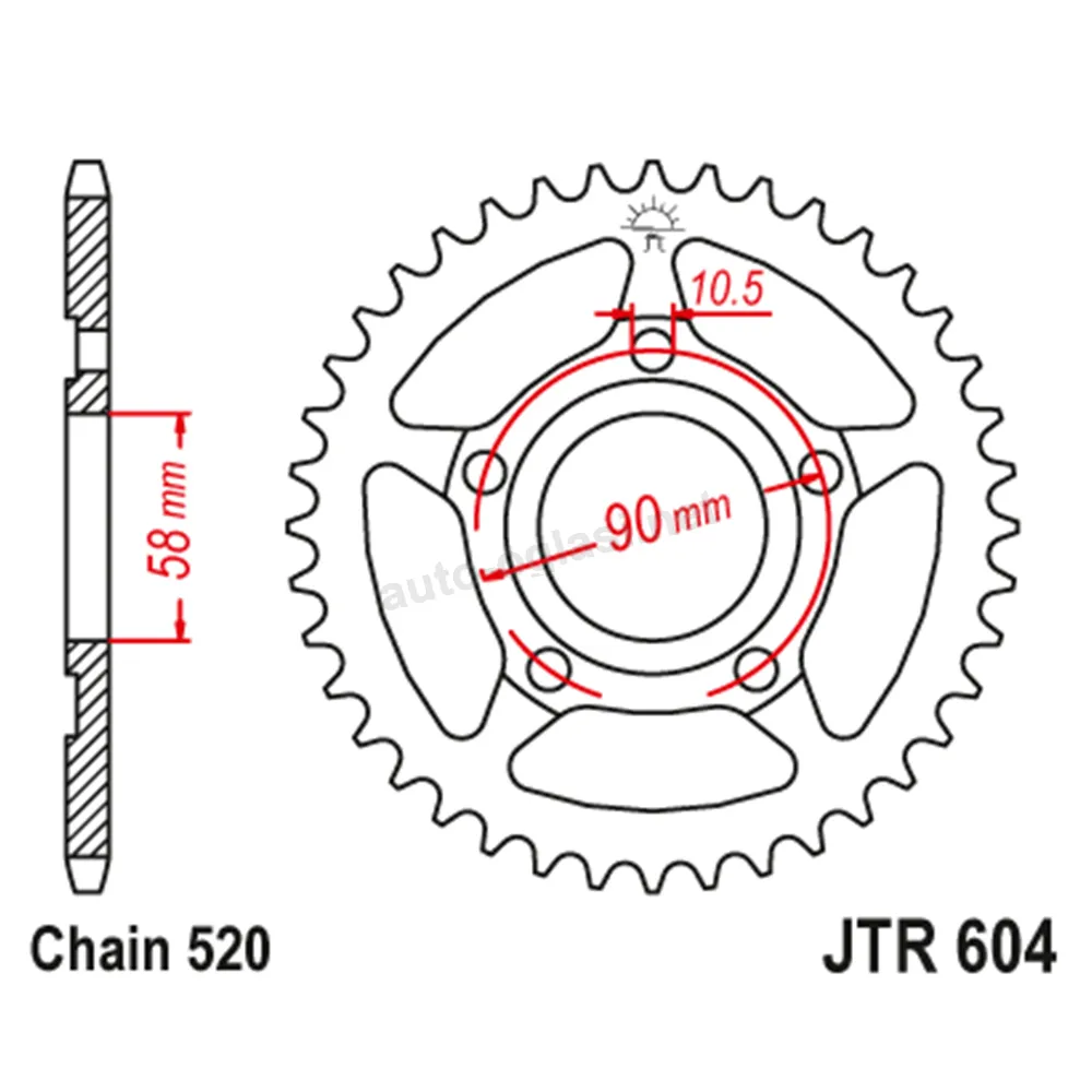 Lančanik zadnji JT  JTR604-36-50-32046 (520)36 zuba