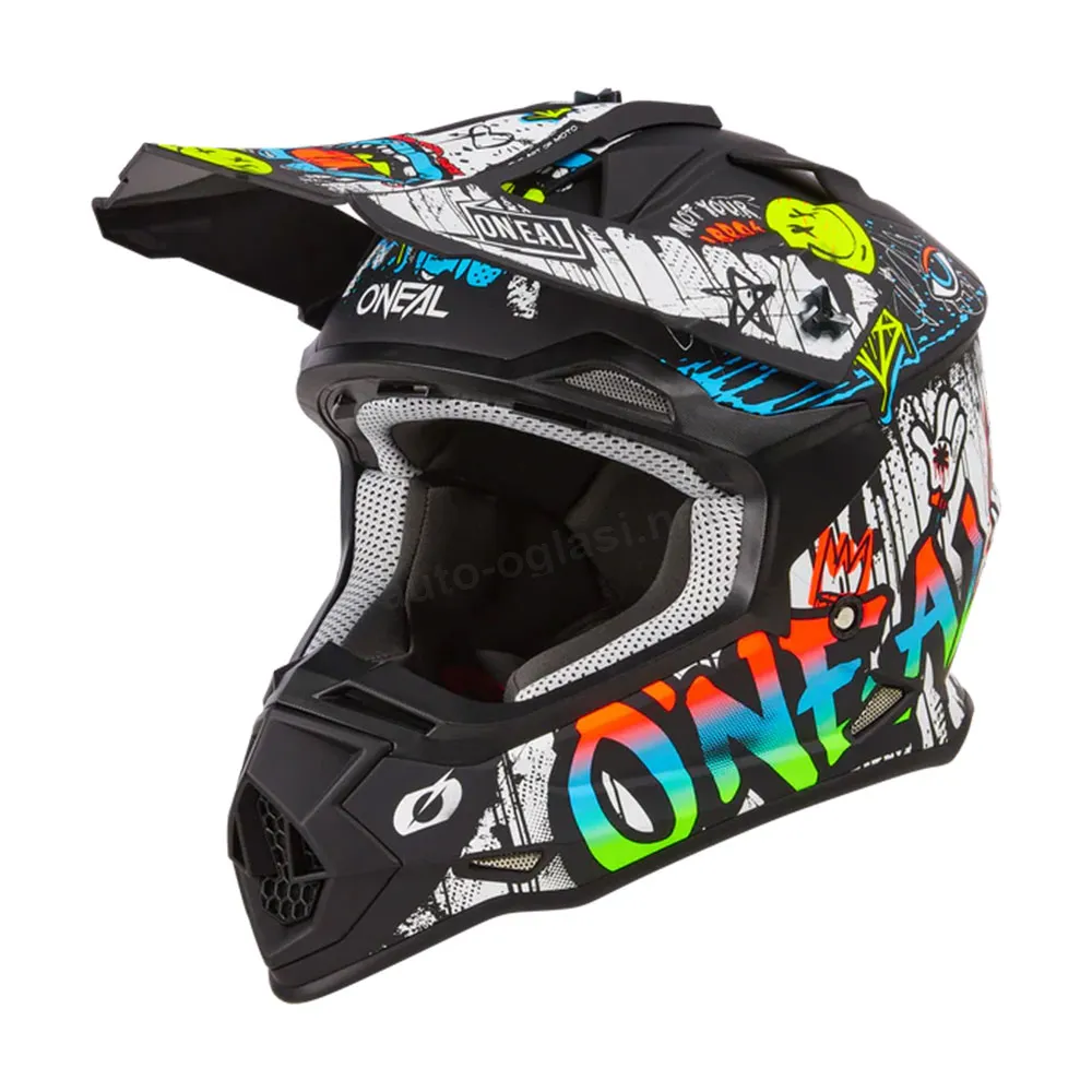 Kaciga ONEAL Cross 2SRS RANCID crno bela XL